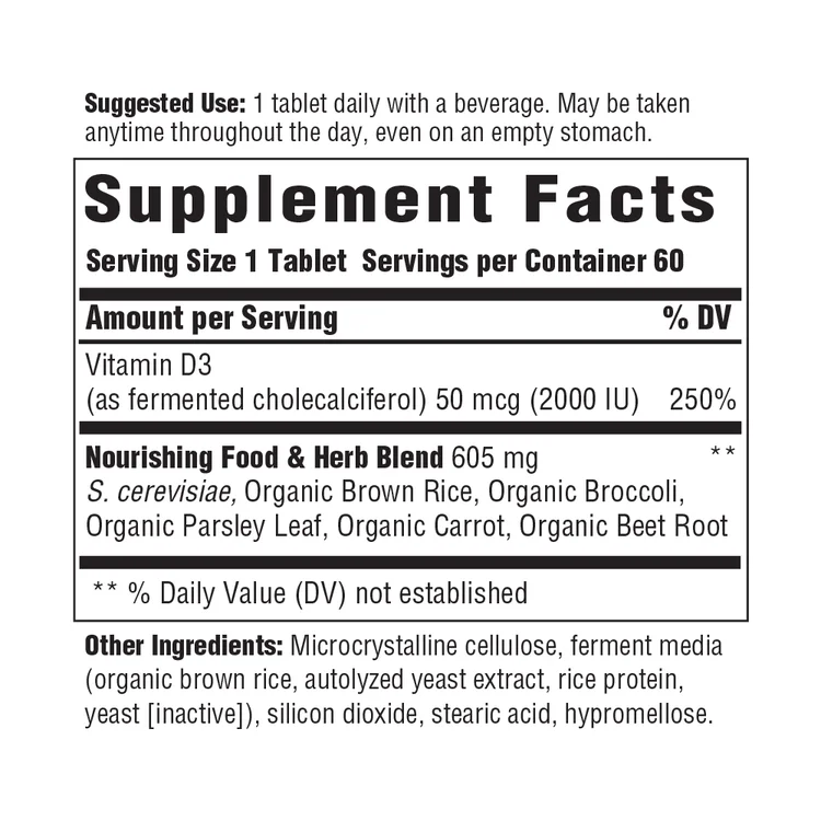 MegaFood Vitamin D3 Immune Support - 2000 IU (50 mcg) - 60 Tablets