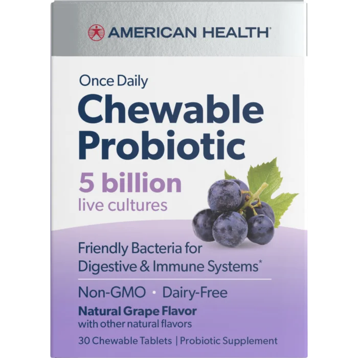 Chewable Probiotic (5B), Natural Grape, 30 Tablets