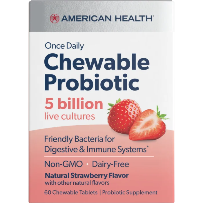 Chewable Probiotic (5B), Natural Strawberry, 60 Tablets