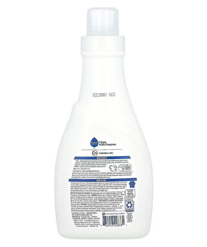 Seventh Generation Fabric Softener 32 Loads Fragrance Free - 32 fl oz