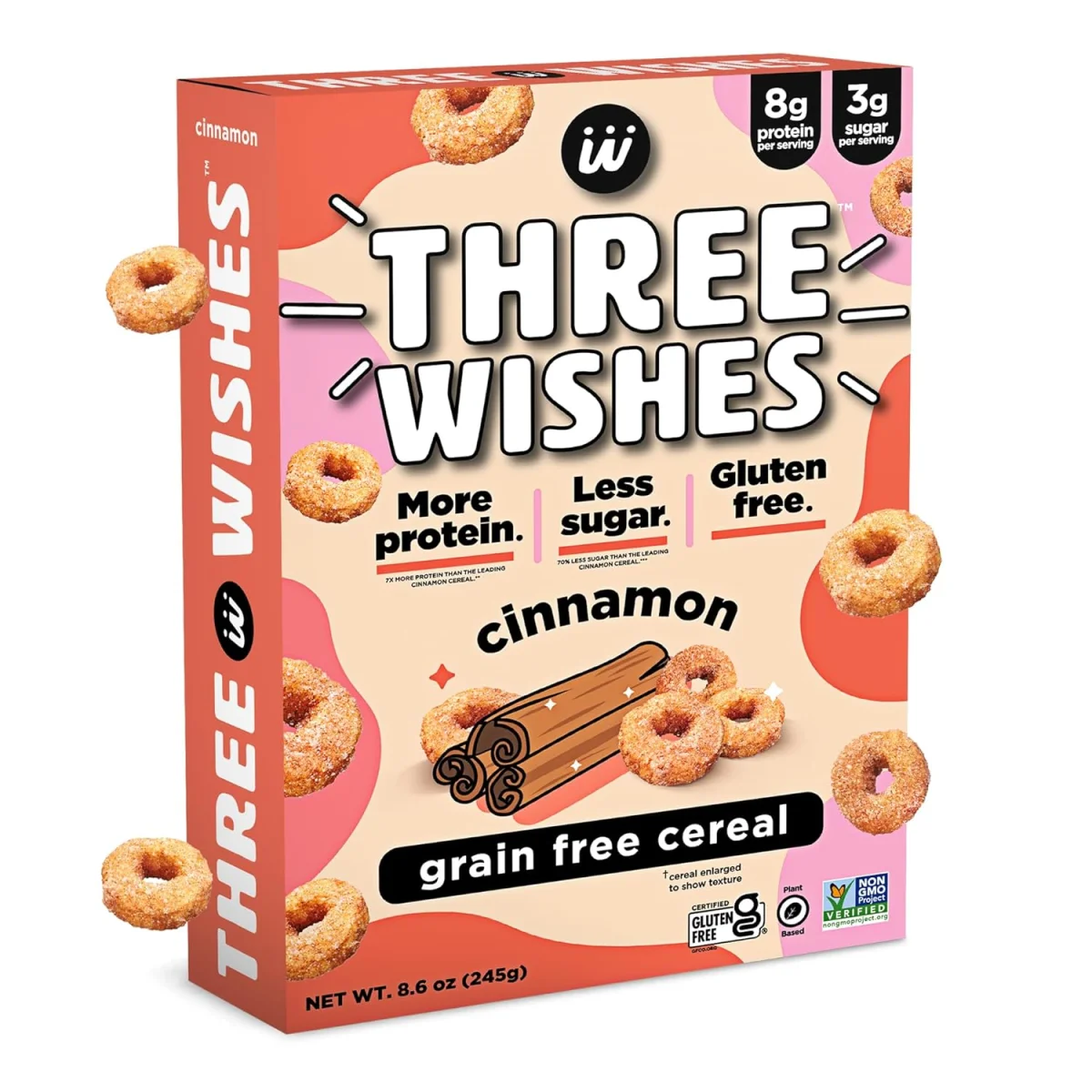 Three Wishes Gluten Free Protein Cereal, Cinnamon - 8.6 oz