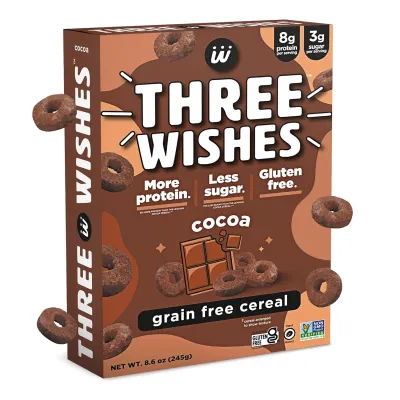 Three Wishes Grain-Free Protein Cereal, Cocoa - 8.6 oz