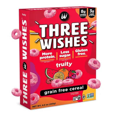 Three Wishes Grain-Free Protein Cereal, Fruity - 8.6 oz