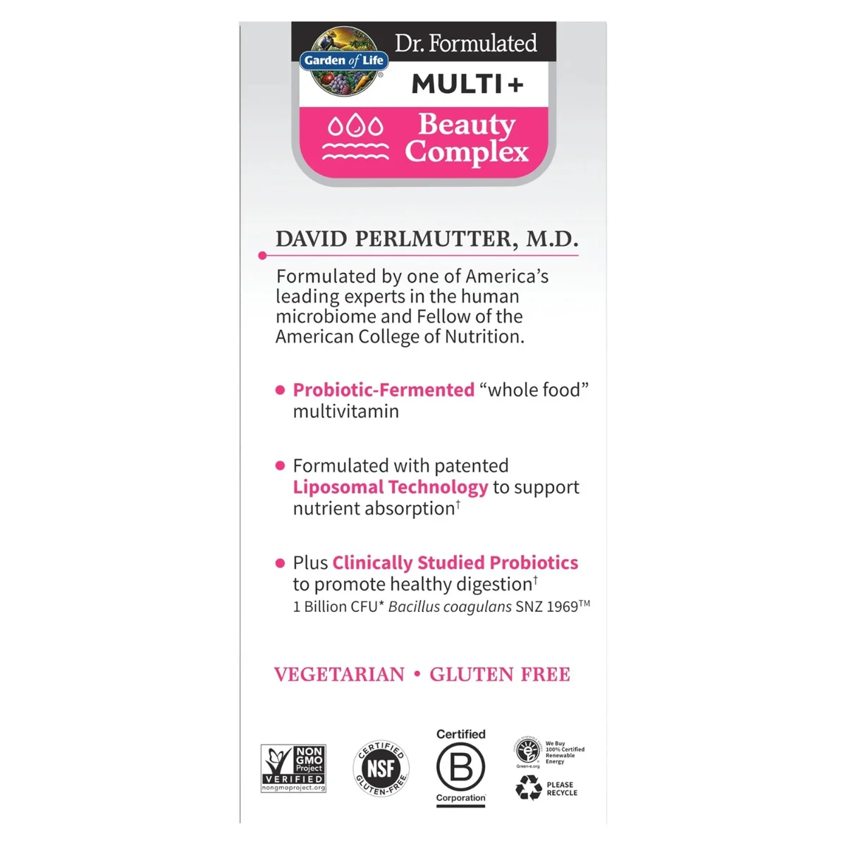 Garden of Life, Dr. Formulated Multi+, Beauty Complex, 30 Capsules