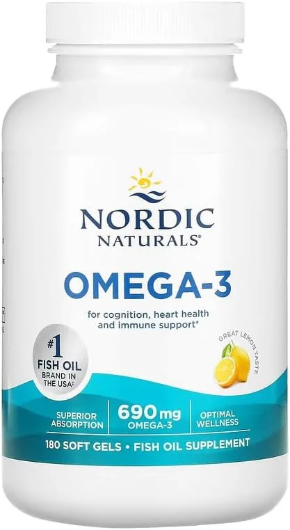Nordic Naturals Omega-3 Lemon - 690 mg - 180 Softgels