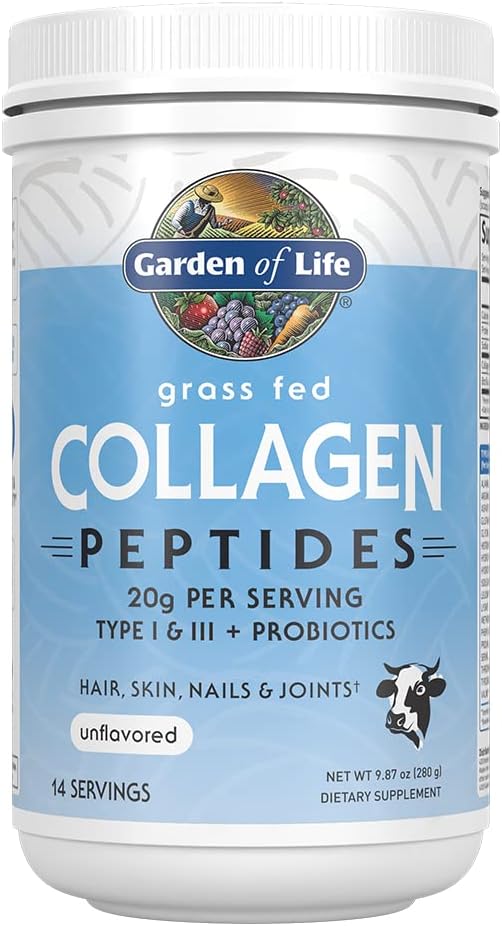 Garden of Life, Grass Fed Collagen Peptides, Unflavored, 9.87 oz (280 g)