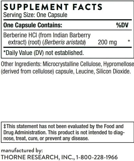 Thorne Berberine - 200 mg - 60 Capsules