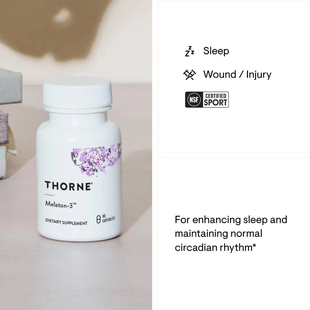 Thorne Melaton-3 - NSF Certified for Sport - 3 mg - 60 Capsules