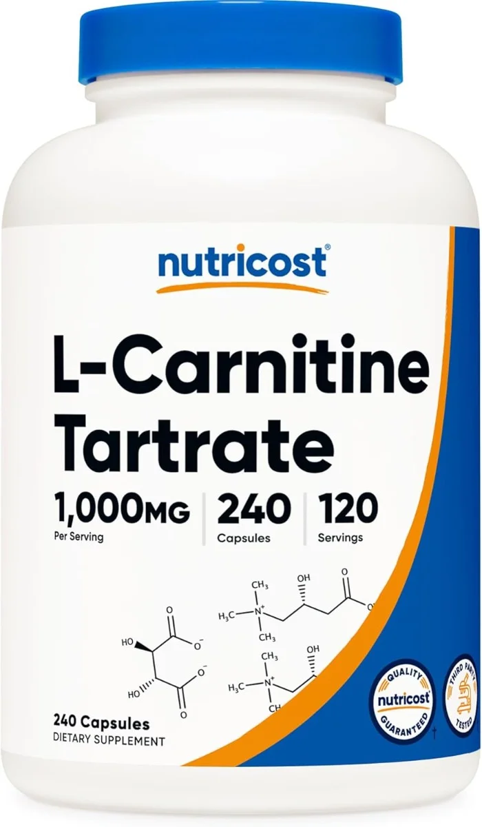 Nutricost L-Carnitine Tartrate - 1000 mg - 240 Capsules