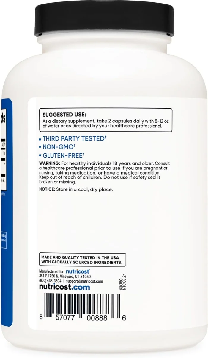 Nutricost HMB Beta-Hydroxy Beta-Methylbutyrate - 1000 mg - 240 Capsules
