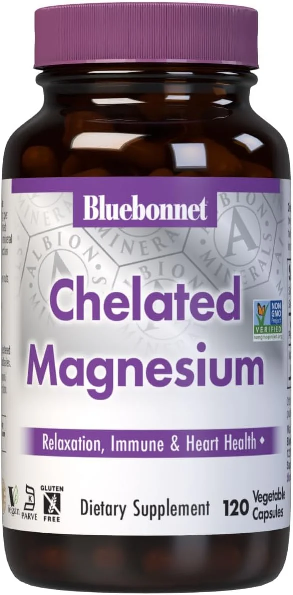 Bluebonnet Nutrition Chelated Magnesium - 200 mg - 120 Vegetable Capsules