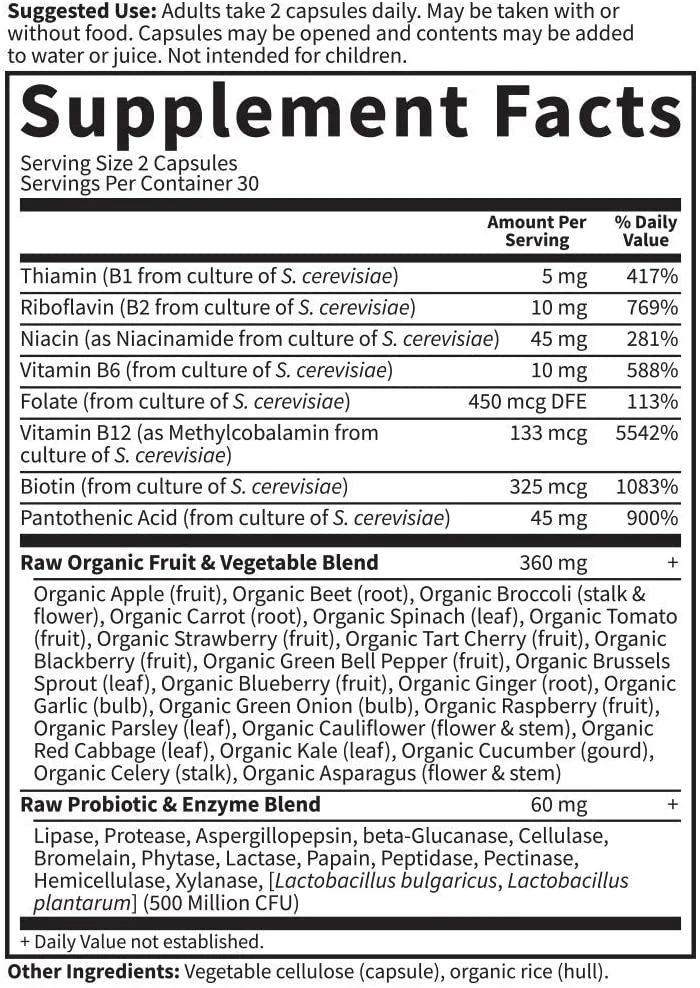 Garden of Life Vitamin Code RAW B-Complex - 60 Vegan Capsules