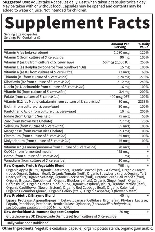 Garden of Life Vitamin Code 50 & Wiser Women Whole Food Multivitamin - 240 Vegetarian Capsules