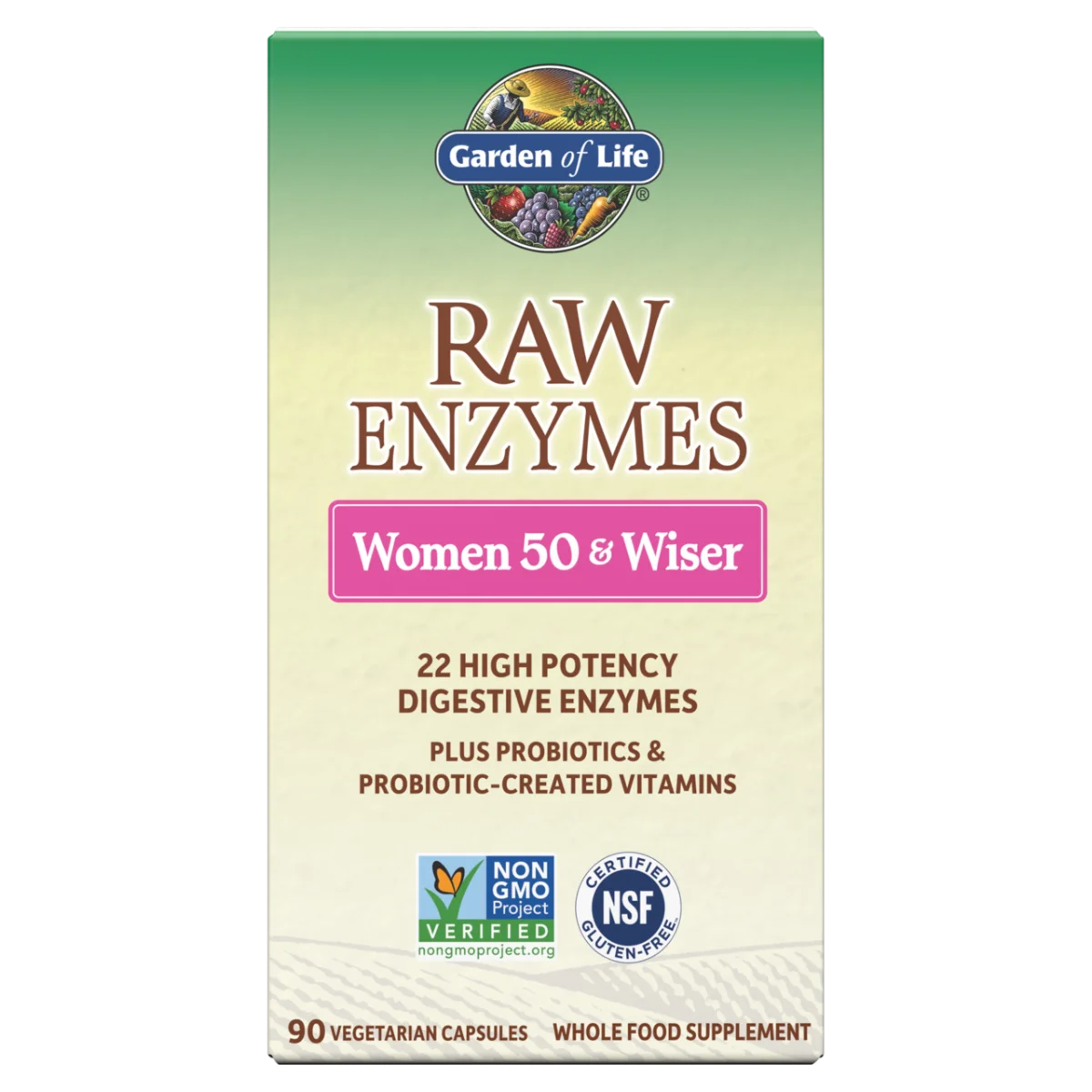 Garden of Life RAW Enzymes™ Women 50 & Wiser - 90 Vegetarian Capsules