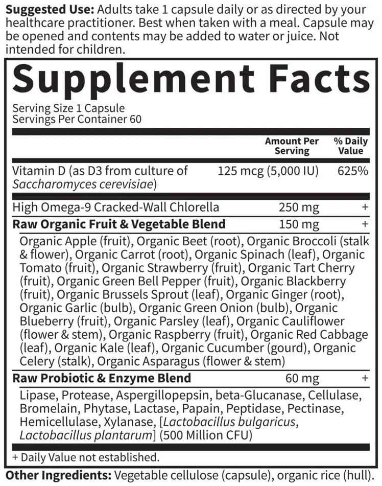 Garden of Life Vitamin Code RAW D3 - 5000 IU - 60 Vegetarian Capsules