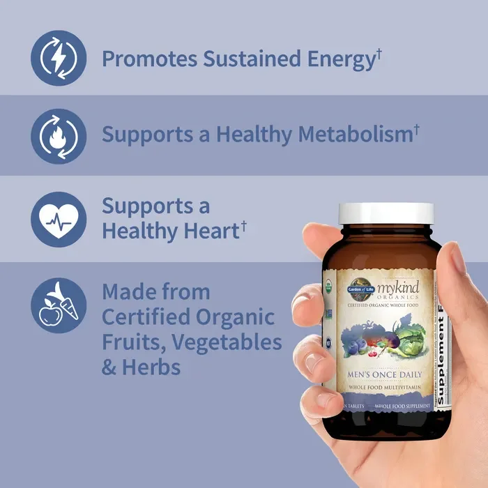Garden of Life Organics Men's Once Daily Multivitamin - 30 Vegan Tablets