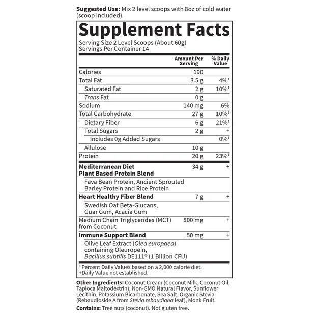 Dr. Formulated MD Protein Sustainable Plant-Based Creamy Vanilla 29.63oz (840 g)