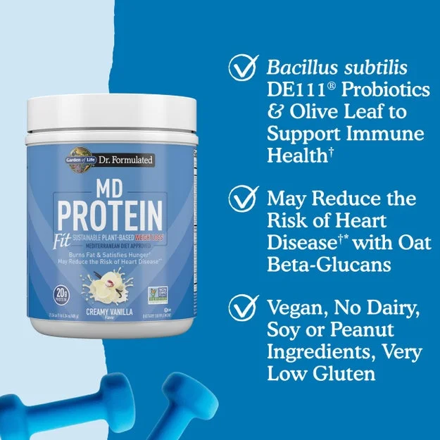 Dr. Formulated MD Protein Fit Sustainable Plant-Based Weight Loss† Creamy Vanilla 21.34oz (605 g)