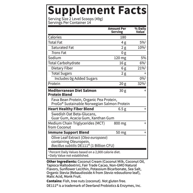Dr. Formulated MD Protein Plant & Sustainable Salmon Fair Trade Rich Chocolate 24.19oz (686 g)