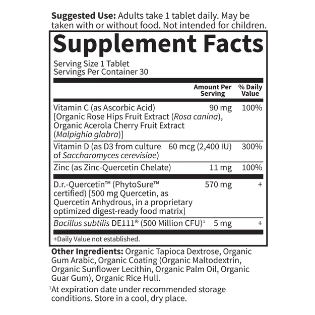 Garden of Life Dr. Formulated Quercetin Immune - 500 mg - 30 Vegetarian Tablets