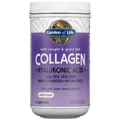 Garden of Life Wild Caught & Grass Fed Collagen with Hyaluronic Acid Powder Unflavored - 12 Servings