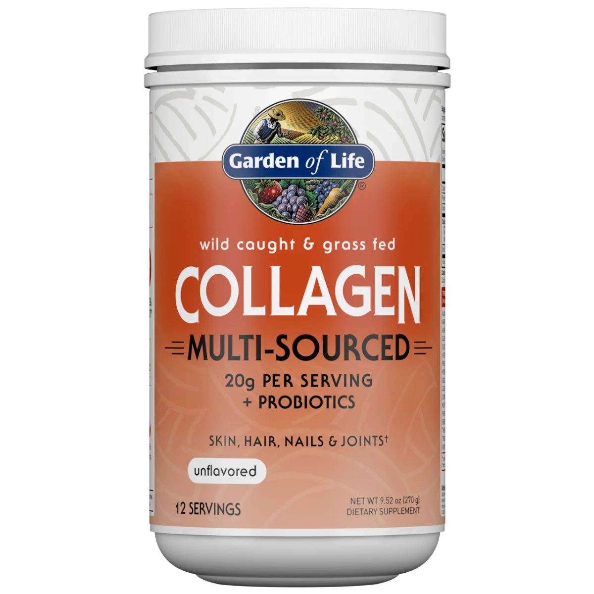 Garden of Life Wild Caught & Grass Fed Collagen Powder Unflavored - 12 Servings