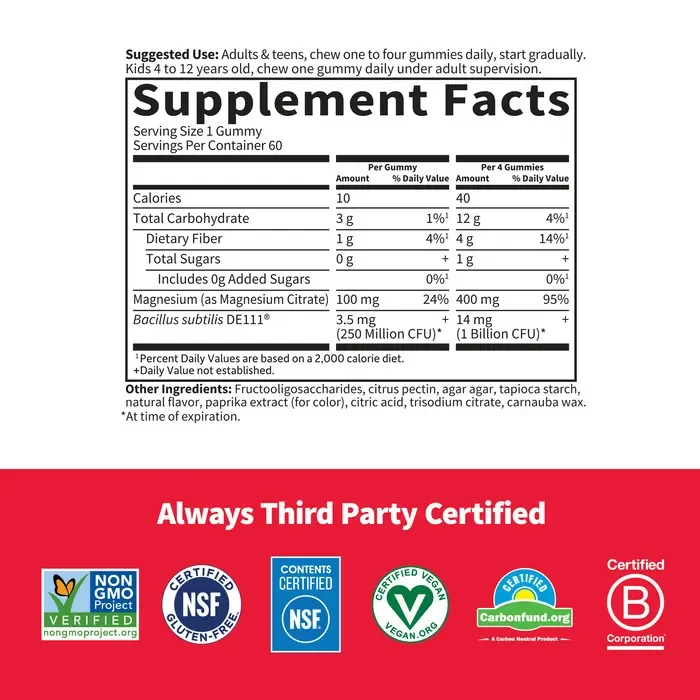 Garden of Life Dr. Formulated Magnesium with Pre & Probiotics Gummies Raspberry - 60 Gummies