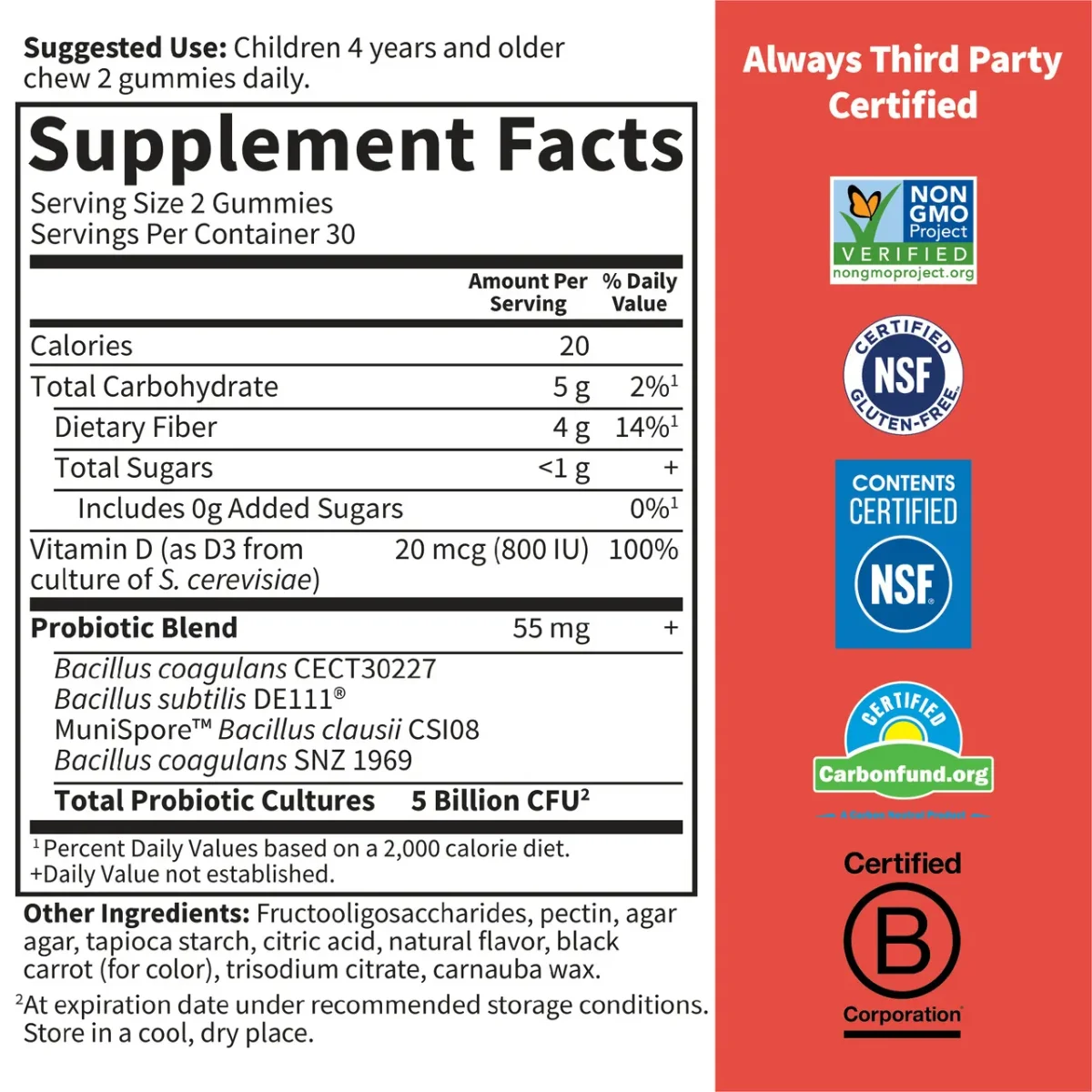 Garden of Life Kids Dr. Formulated Probiotics Pre + Pro + D3 Strawberry - 5 billion - 60 Gummies