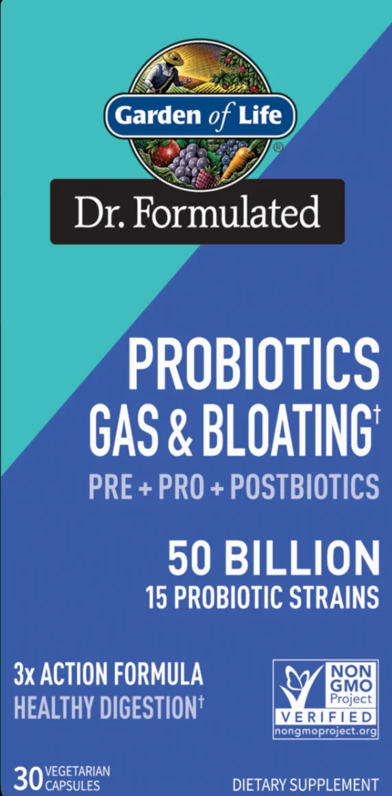 Garden of Life Dr. Formulated Probiotic Gas and Bloating - 50 billion - 30 Vegetarian Capsules