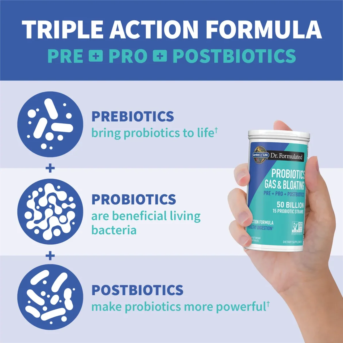 Garden of Life Dr. Formulated Probiotic Gas and Bloating - 50 billion - 30 Vegetarian Capsules