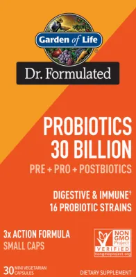 Garden of Life Dr. Formulated Probiotics Pre + Pro + Postbiotics - 30 billion - 30 Mini Vegetarian Capsules