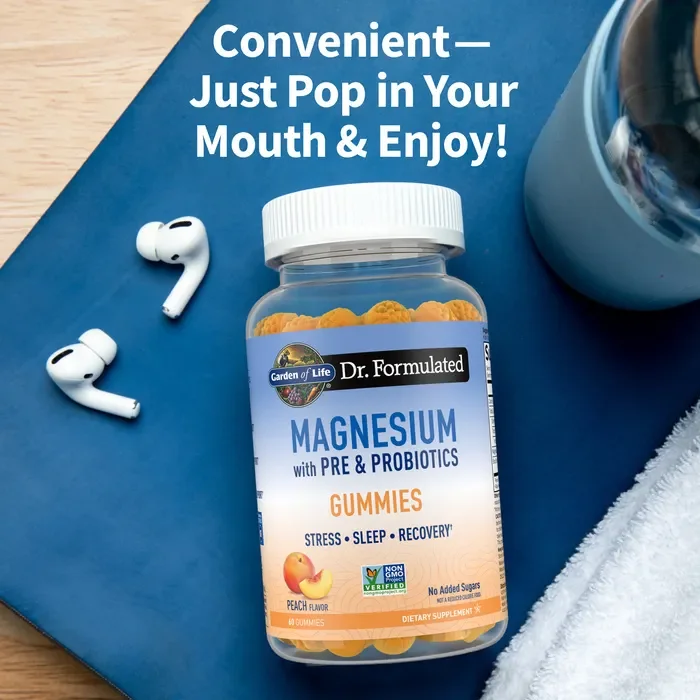 Garden of Life Dr. Formulated Magnesium with Pre & Probiotics Peach - 60 Gummies