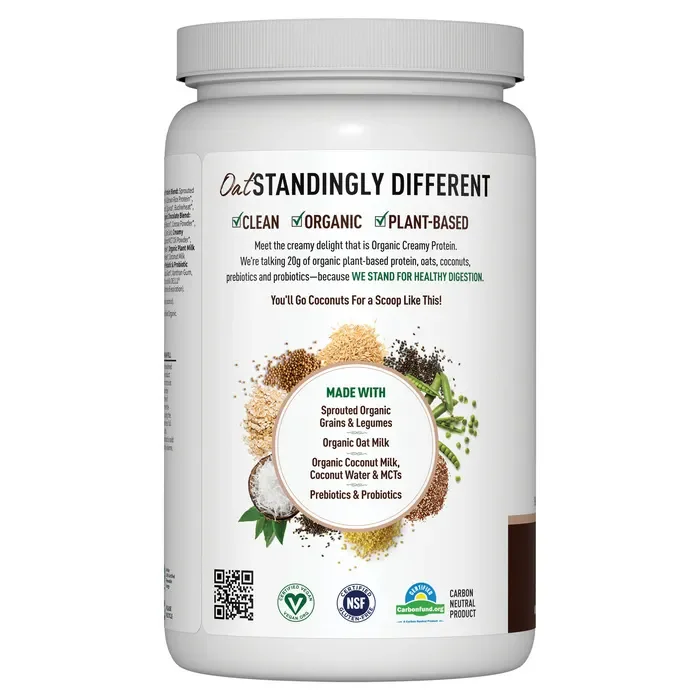 Garden of Life Organic Creamy Protein with Oatmilk Powder Chocolate Brownie - 20 Serving