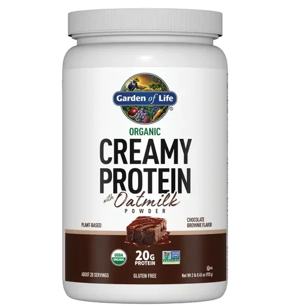 Garden of Life Organic Creamy Protein with Oatmilk Powder Chocolate Brownie - 20 Serving