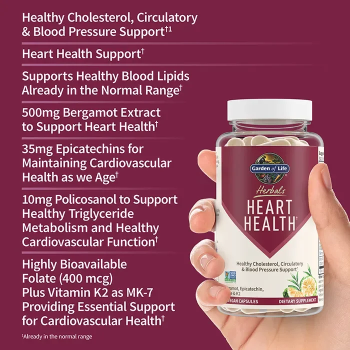 Garden of Life Herbals Heart Health Capsules - 30 Vegan Capsules