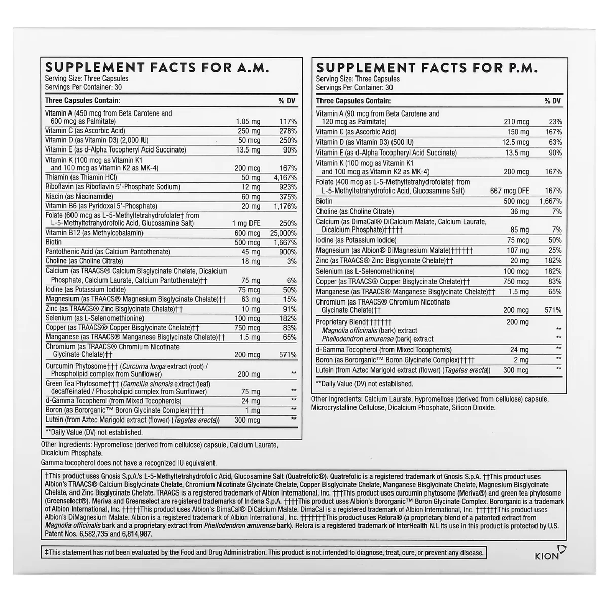 Thorne Multi-Vitamin Elite AM & PM - NSF Certified for Sport - 180 Capsules