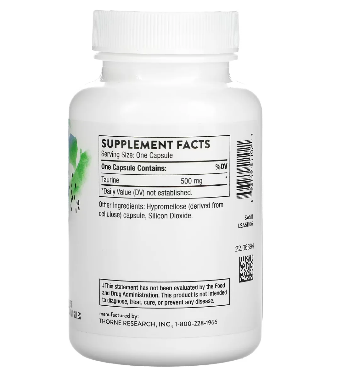 Thorne Research, Taurine, 90 Capsules