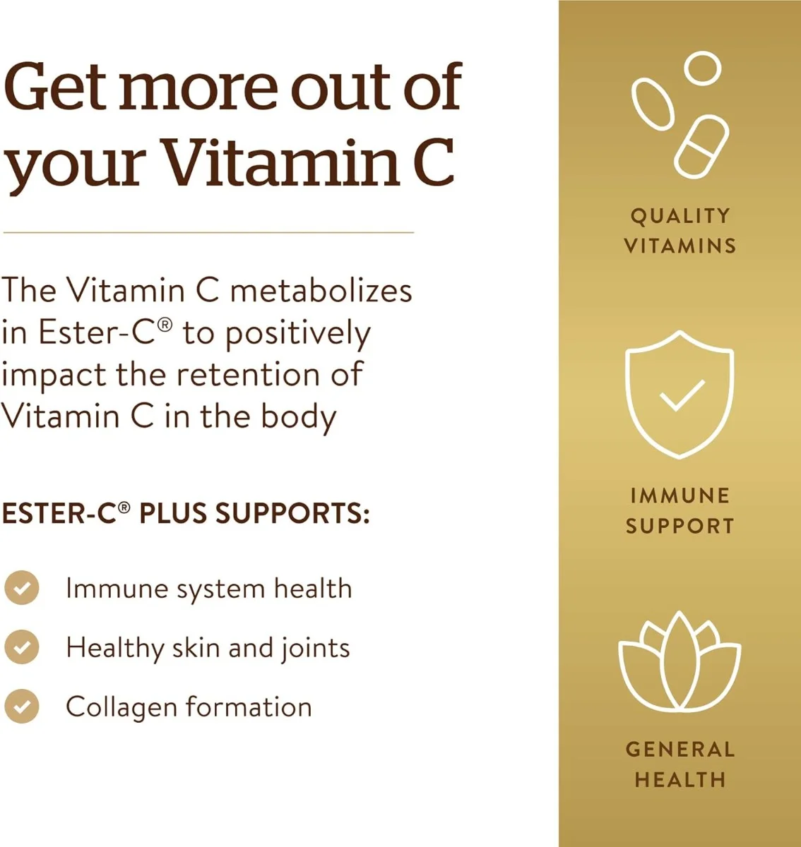Solgar Ester-C Plus Vitamin C - 1000 mg - 60 Tablets