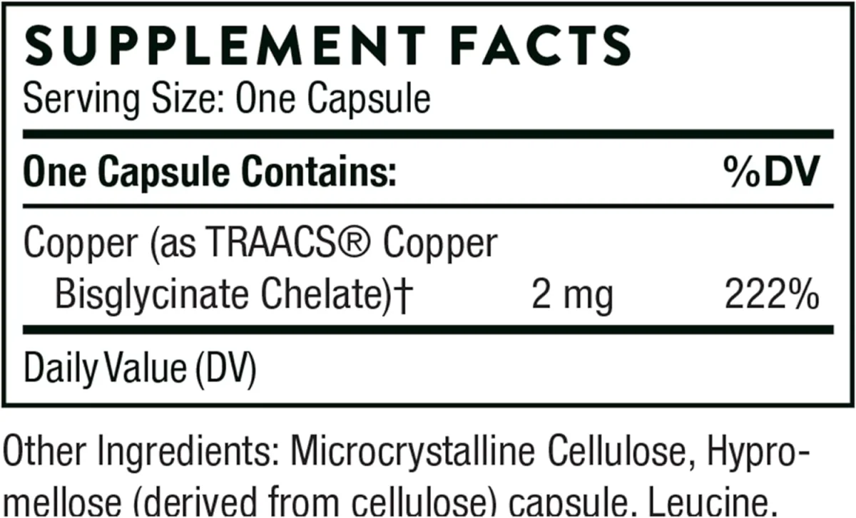Thorne Copper Bisglycinate - 60 Capsules