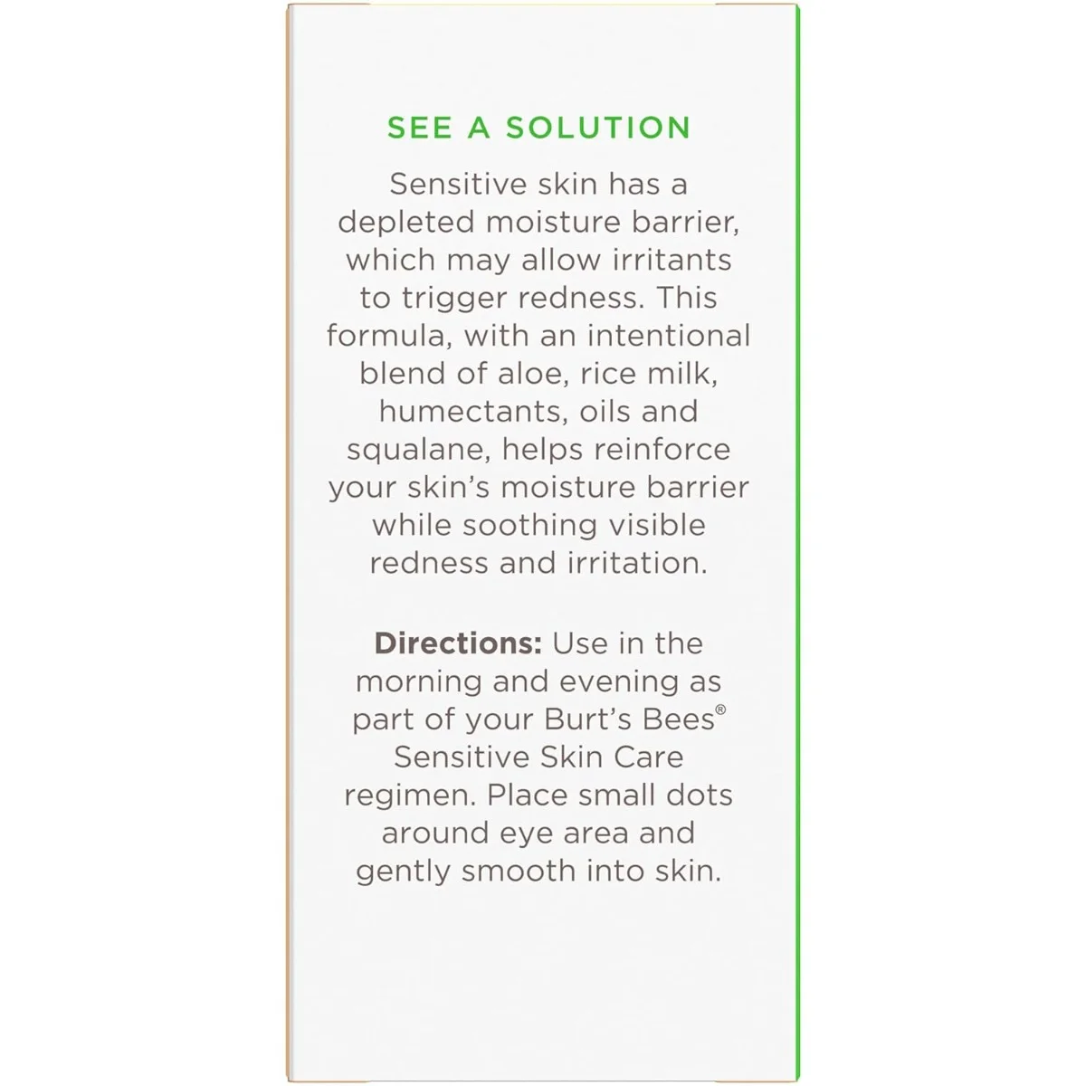 Burt's Bees Sensitive Solutions Calming Eye Cream 0.5 oz.