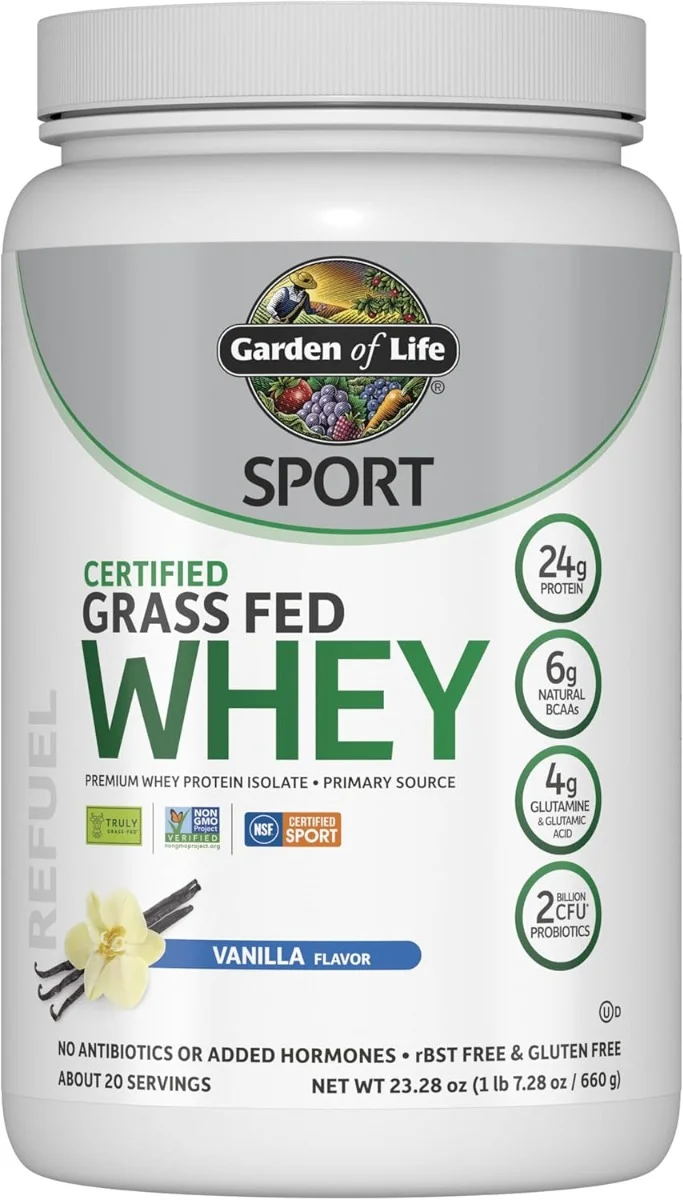 Garden of Life, Sport, Certified Grass Fed Whey, Vanilla, 1 lb 7.28 oz (660 g)
