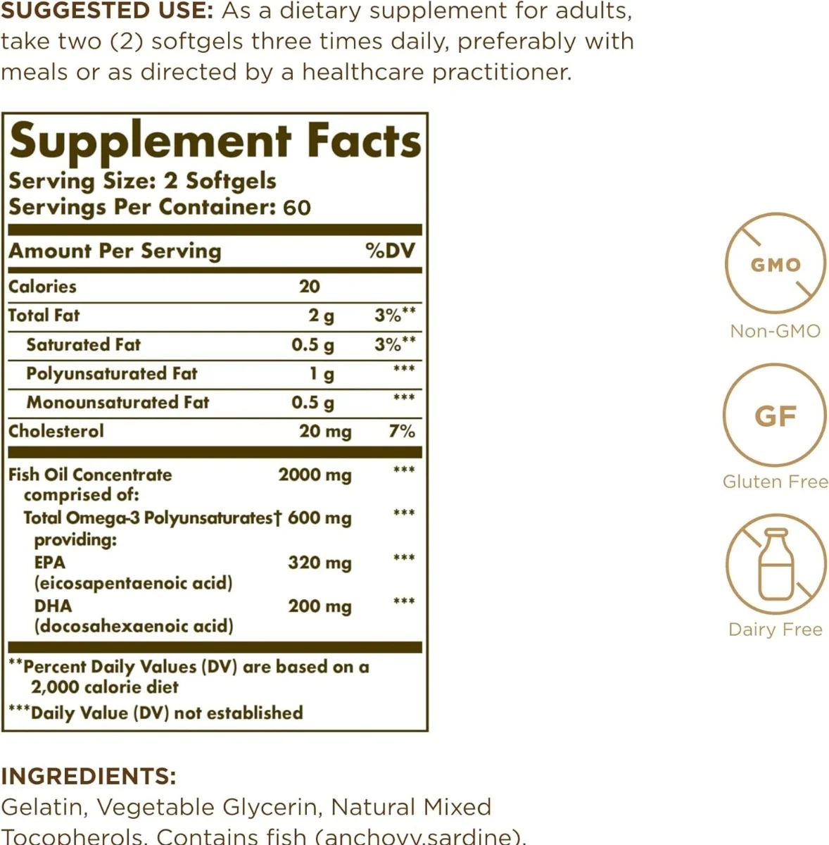 Solgar Omega-3 Fish Oil Concentrate - 120 Softgels