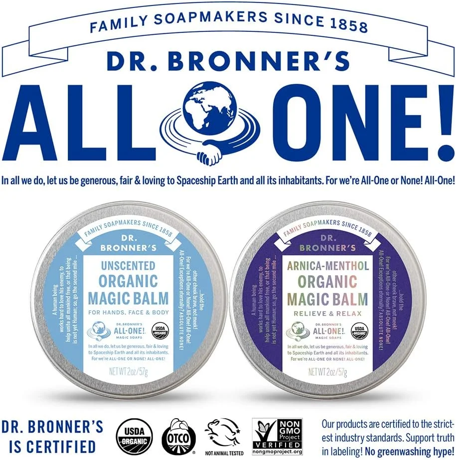 Dr. Bronner's Organic Magic Balm for Baby Hands Face & Body Unscented - 2 oz