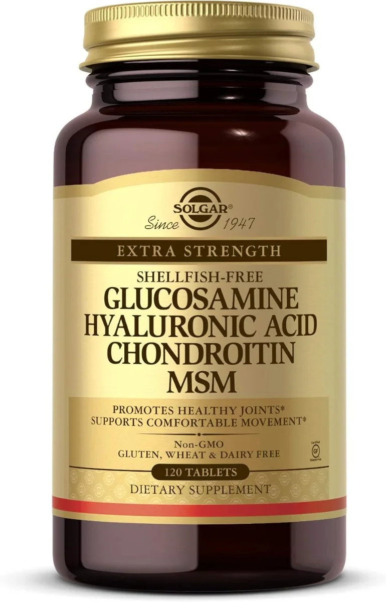 Solgar Glucosamine Hyaluronic Acid Chondroitin MSM Shellfish Free - 120 Tablets