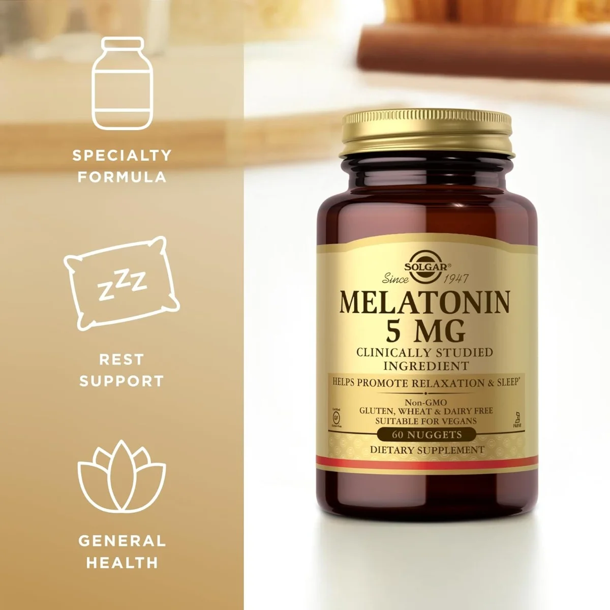 Solgar Melatonin - 5 mg - 60 Nuggets