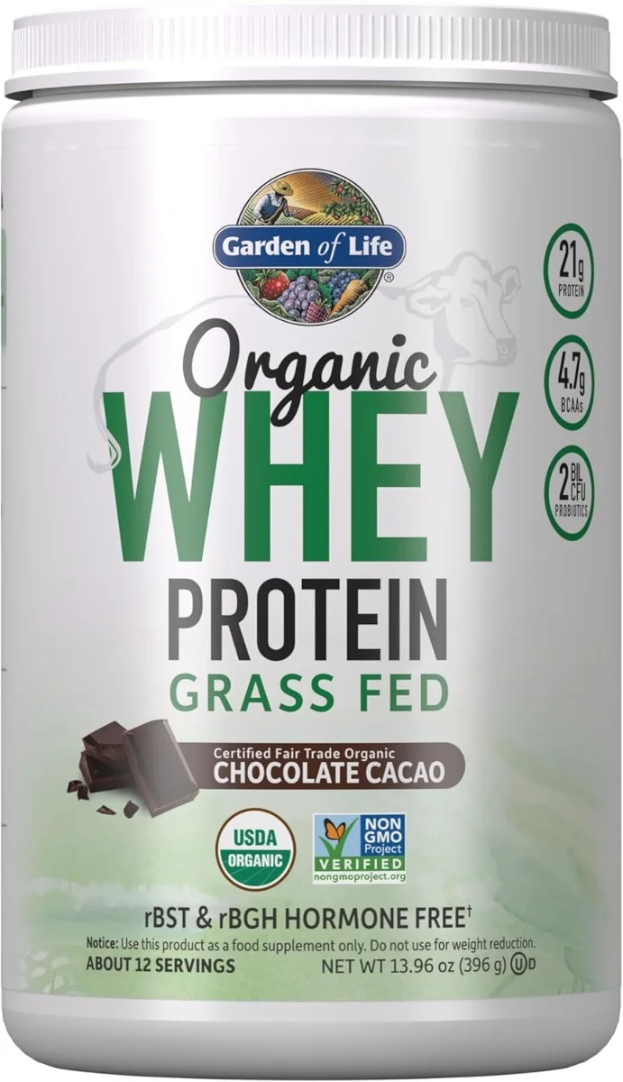 Garden of Life, Organic Whey Protein, Grass-Fed, Vanilla, 13.33 oz (378 g)