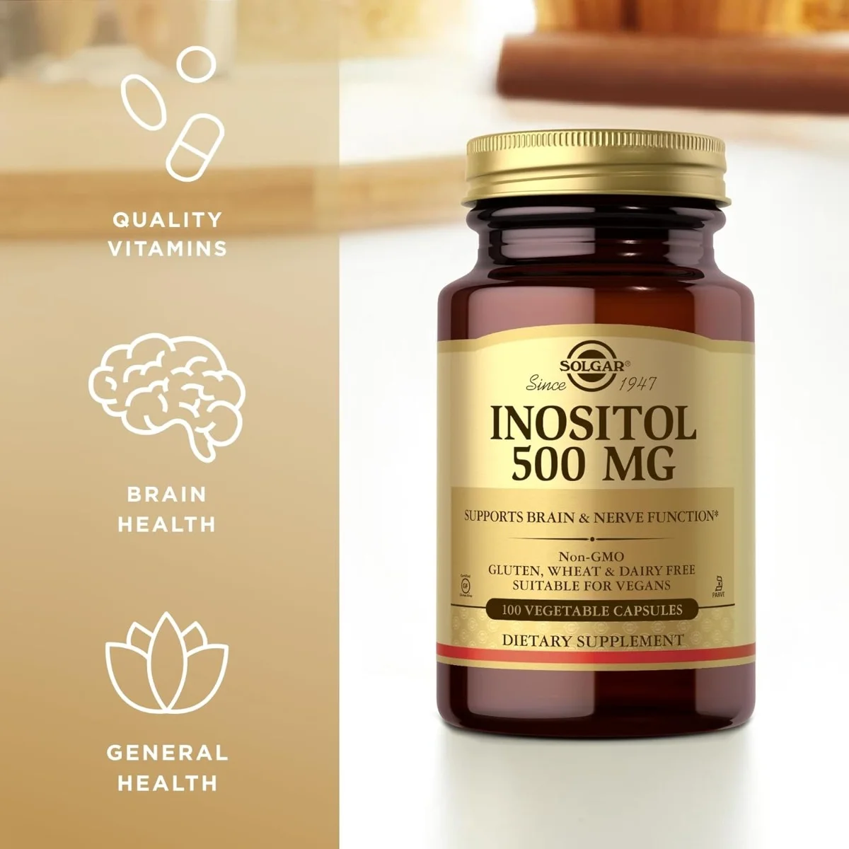 Solgar Inositol - 500 mg - 100 Vegetable Capsules