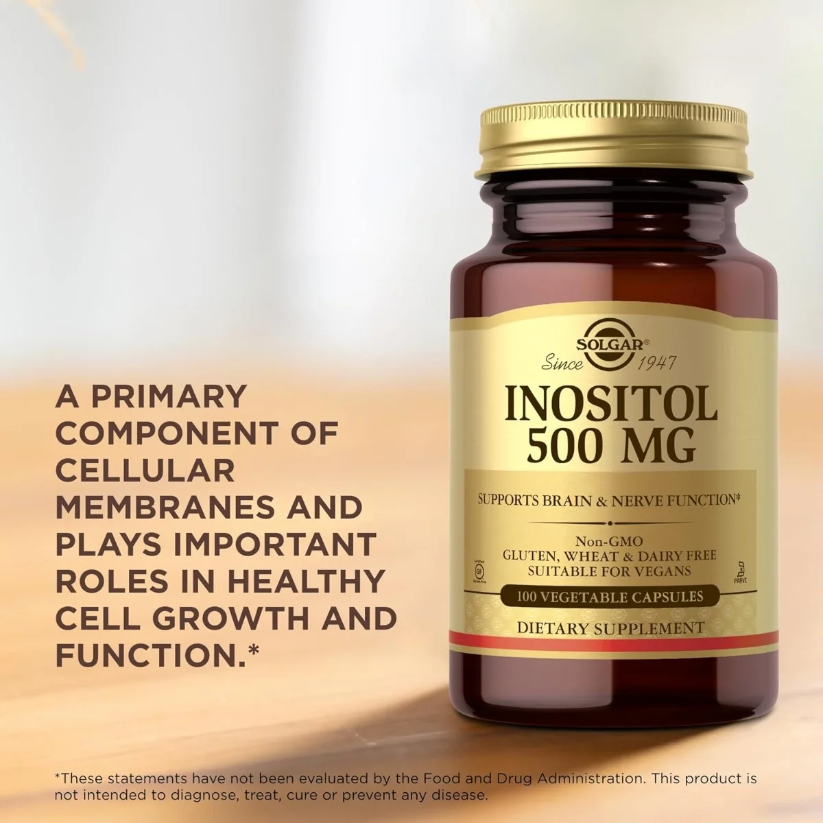 Solgar Inositol - 500 mg - 100 Vegetable Capsules