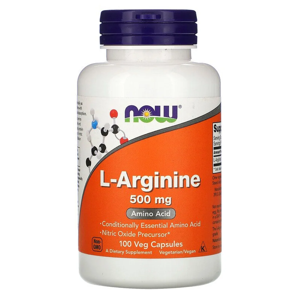 NOW L-Arginine - 500 mg - 100 Capsules