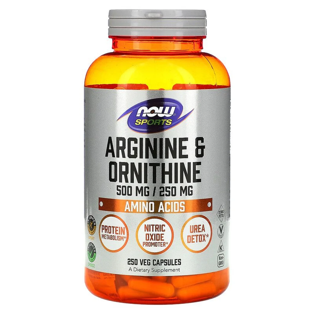 NOW Sports Arginine & Ornithine - Informed Sport Certified - 250 Capsules